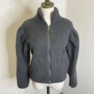 Express Women’s XS Grey Sherpa Style Fleece Lined Plush Teddy Jacket